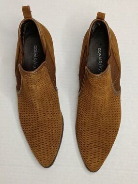 Donald Pliner Darla Tan Suede Perforated Ankle Booties Size 7M